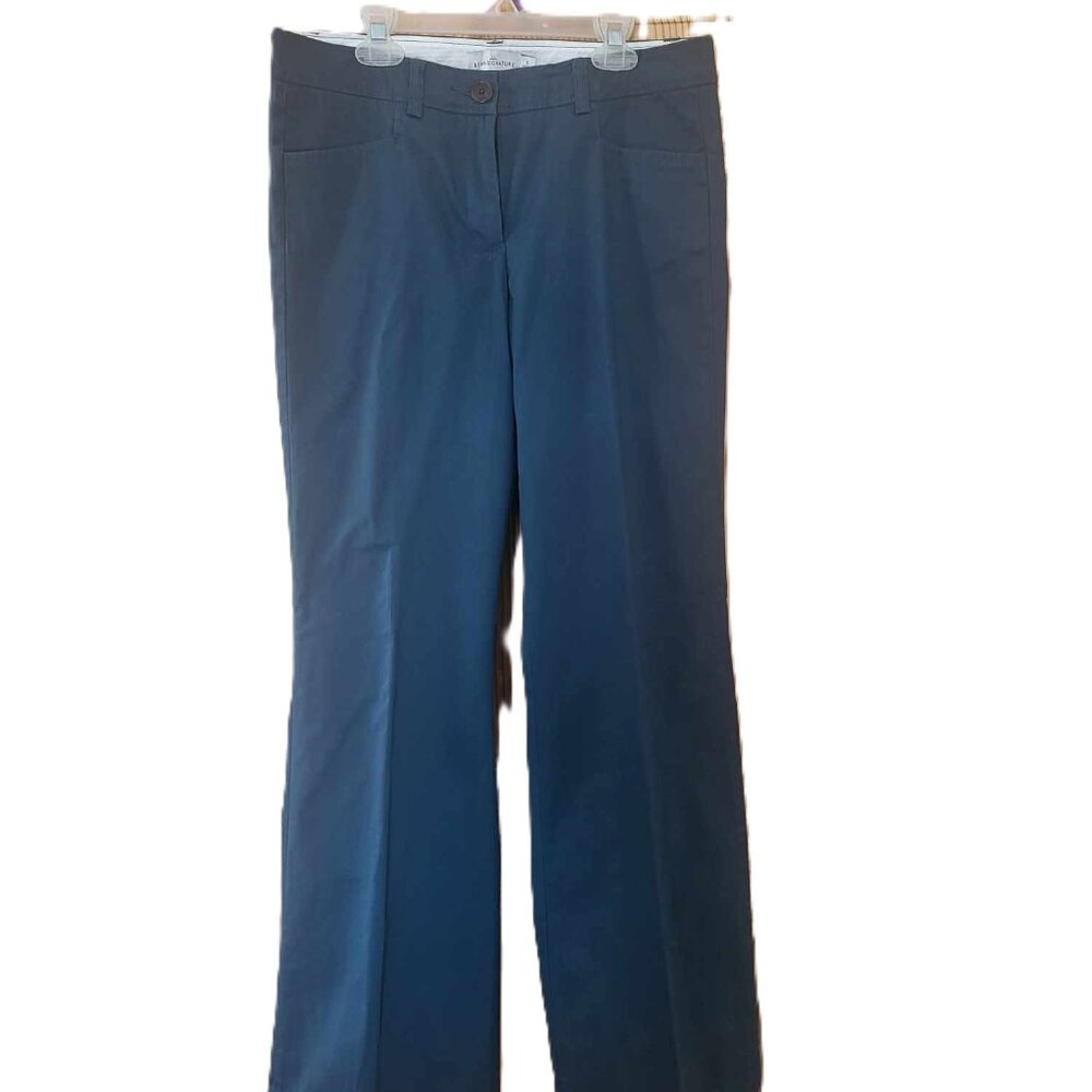 LL Bean women's teal cotton blend pants, size 6